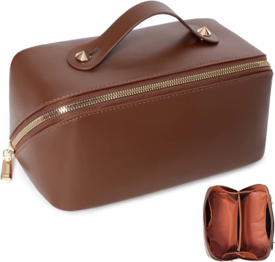 GVJ TRADERS Cosmetic Pouch(Brown)