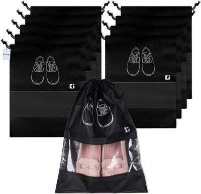 HOMESTIC by Kuber Industries Shoe Pouch(Black)