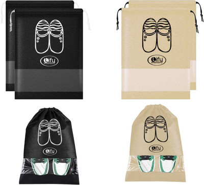 Lify Shoe Pouch(Black, Beige)