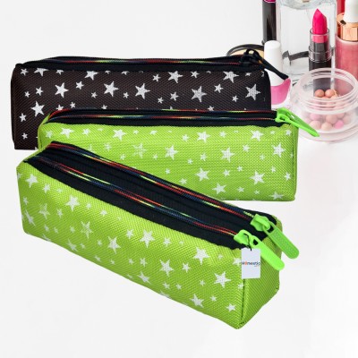 HOMESTIC Rexine Star Makeup Pouch|Storage Jewellery Utility Pouch|Pack of 3|Multi Pouch(Pack of 3)