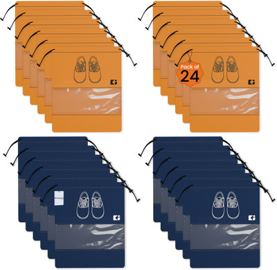HOMESTIC by Kuber Industries Shoe Pouch(Blue, Orange)