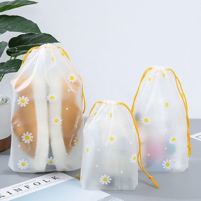 Takositio 20 Pcs Shoe Bag Cover for Shoe Storage & Travelling Drawstring Bags Waterproof(White)