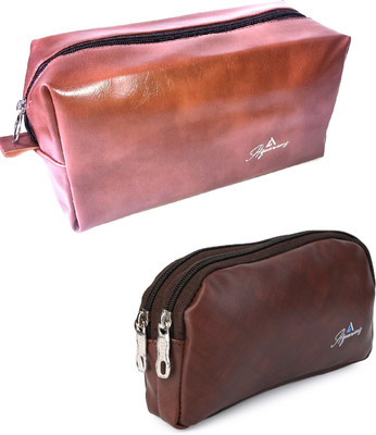 AKG TRADERS Cosmetic Pouch(Brown)