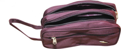 PSH Purple shaving kit pouch with two portion and one front Travel Shaving Bag(Purple)