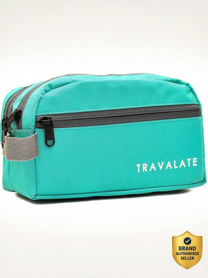 Travalate 2 Zipper Toiletry Bags Makeup Shaving Kit Pouch for Men and Women, Polyester Travel Bag with Belt (Green) Travel Shaving Kit(Green)