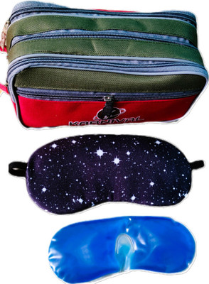 Mauzi Combo of Toiletry pouch bag and sleep eye mask Travel Shaving Kit & Bag(Multicolor)