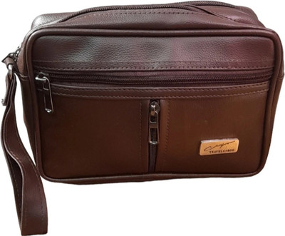 PSH saving Pouch Travel Shaving Kit & Bag Travel Shaving Bag(Brown)