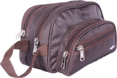 PSH two fold D pocket Travel Shaving Bag(Brown)