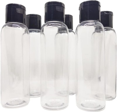 Vibhuti Crafts 100ml Plastic Bottles with Flip Top Caps - Pack of 6 8 ml Bottle(Pack of 1, White, Plastic)