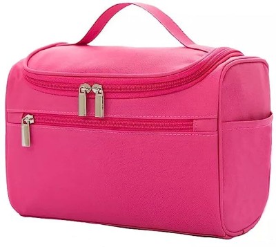 Mirramor Makeup Bag Cosmetic Bag Toiletry Travel Bag Case for Women, Pouch Bags Box Travel Toiletry Kit(Pink)
