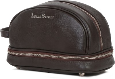 LOUIS STITCH Italian Leather Toiletry Travel Bag for Men and Women - Brown (TK-SC) Travel Toiletry Kit(Brown)