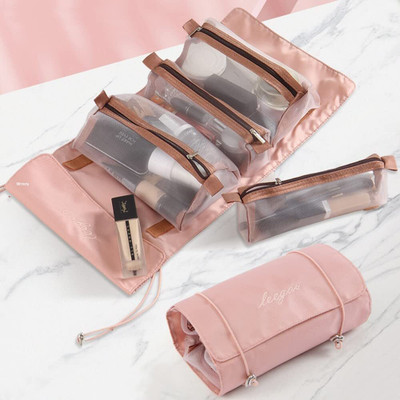 mrquee GJ 4 in 1 Foldable Hanging Roll Up Makeup Toiletry Bag for Travel Travel Toiletry Kit(Multicolor)