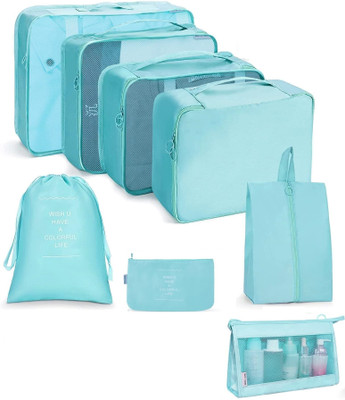 LOVHIDE 8 in 1 Travel Organizer Waterproof Packing Bags for Clothes,Toiletries & Laundry Travel Toiletry Kit(Blue)