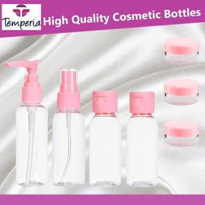 Cosluxe Travel Bottles Kit,Travel Cosmetics Bottles Set, Portable Multipurpose 7-Pcs Set Travel Toiletry Kit(Pink)