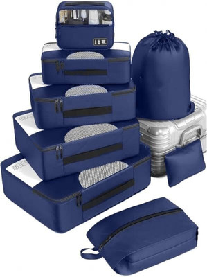 Nirixa Store Black Travel Packing Cubes Set Travel Toiletry Kit(Blue)