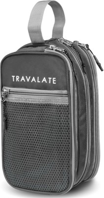Travalate Multipurpose 3 compartment Travel Makeup Kit Pouch Medicine Organizer Bag Case Storage Pouch Handbag Travel Toiletry Kit(Grey)