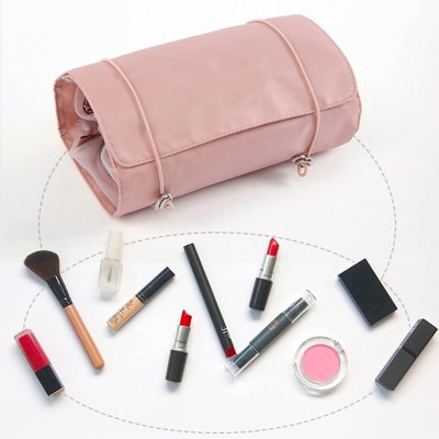 Miranshi Enterprise 4 in 1 Folding Toiletry Bag Hanging Roll-Up Makeup Bag Travel Toiletry Kit(Pink)