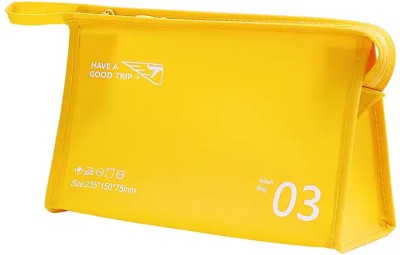 HOUSE OF QUIRK Toiletry Bag for Women Macaron Jelly Toiletry Bag Makeup Bag-23.5X7.5X15 Cm Travel Toiletry Kit(Yellow)