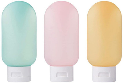 inovera 3 Pcs Travel Toiletries Refillable Shampoo Body Lotion Squeeze Bottles Kit 60ml Travel Toiletry Kit(Multicolor)