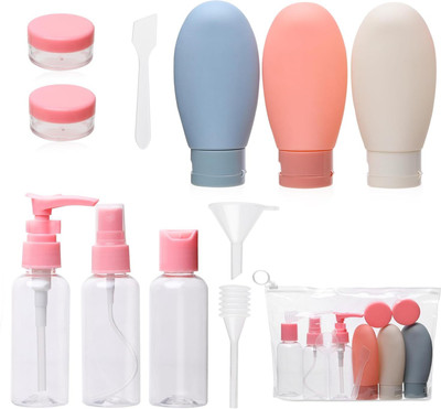 SeaRegal 11 PCS Silicone Travel Bottles Sets Travel Toiletry Kit(Multicolor)
