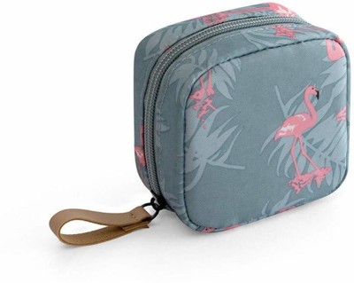 HOUSE OF QUIRK Travel Toiletry Bag Cosmetic Make Up Organizer-(Grey Flamingo) Travel Toiletry Kit(Grey)