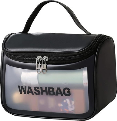 REMVO Durable Cosmetic Pouch for Girls | Compact Makeup Bag for Women(Black)