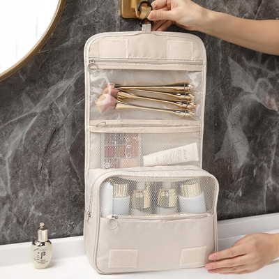 KedarKantha Toiletry Bag for Cosmetic Makeup Pouch Travel Toiletry Kit(Beige)