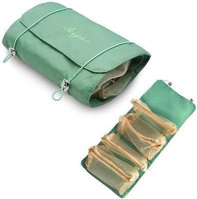 ARANKA 4 in 1 Foldable Hanging Roll Up Makeup Toiletry Bag for Travel Organizer Travel Toiletry Kit(Multicolor)