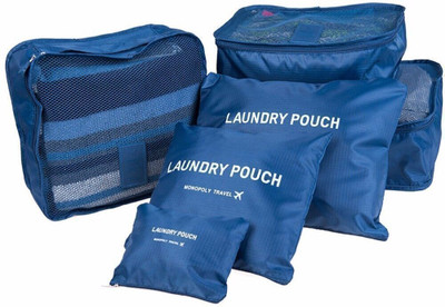 JAAP 6Pcs/1Set Travel Storage Bag Storage Clothes Bag Luggage Case Bag Suitcase Underwear Organizer Travel Toiletry Kit (Pink) Travel Toiletry Kit(Multicolor)