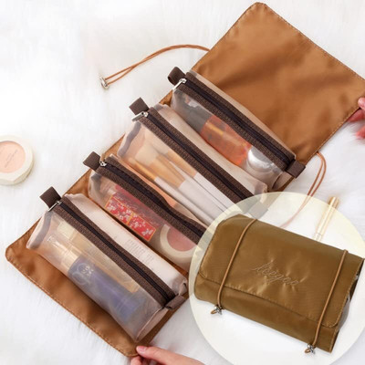 KENAYO ENTERPRISE 4 in 1 Hanging Foldable Portable Detachable Cosmetic Organizer Makeup Pouch Travel Toiletry Kit(Multicolor)
