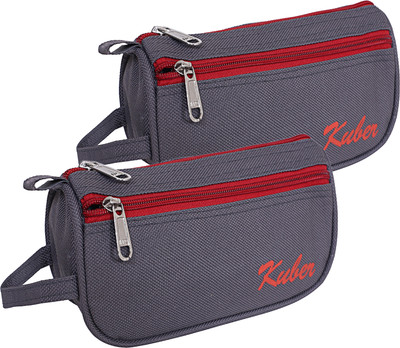 KUBER INDUSTRIES Toiletry Organizer with Front Zipper & Carrying Strip|Pack of 2|Gray Travel Toiletry Kit(Grey)