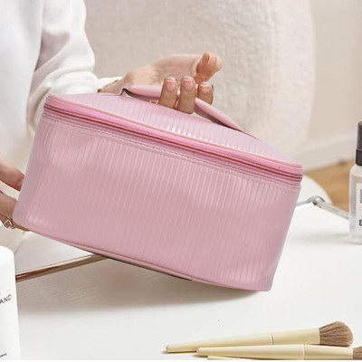 Astute Cottrage brush holder makeup Bag - Pink Travel Toiletry Kit(Pink)