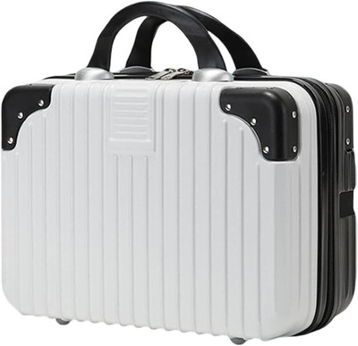 SUNBEET Portable Makeup Travel Case Hand Luggage,Makeup Case Elastic Band Toiletry Kit Travel Toiletry Kit(White)