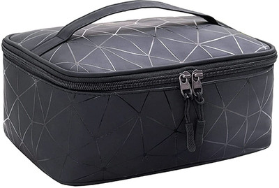Rossella PVC Double Layer Waterproof PU Cosmetics Travel Makeup Bag with Double Zipper Cosmetic Bag