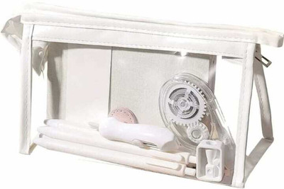 SR Collection Clear_Hand_pouch White Travel Toiletry Kit(White)