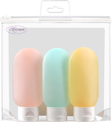 HASTHIP 3 Pack Silicone Travel Bottles 60ML Refillable Leak Proof Toiletry Containers Travel Toiletry Kit(Multicolor)