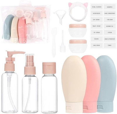KRIVTEJ 11 PCS Silicone Travel Bottles Sets Travel Toiletry Kit(Multicolor)