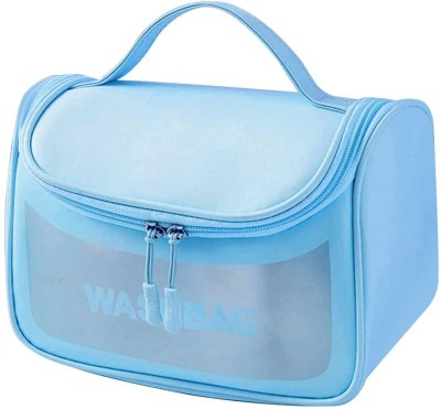 viulvuk Premium Waterproof Makeup Pouch for Women | Cosmetic Bags with Hook for Girls | Travel Toiletry Kit(Blue)