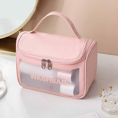 AASAISH Travel Toiletry Bag Water-resistant Makeup Cosmetic Travel Organizer Dazzling Travel Toiletry Kit(Pink)