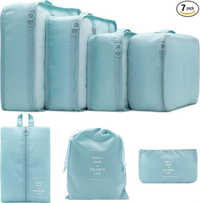 KAVRUL 7 Travel Organizer bag Luggage Packing bag space saving bags waterproof(Blue)