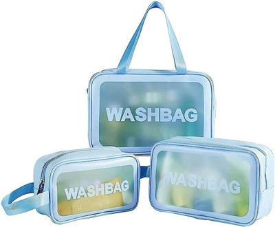 PARYAVARAN Zipper Cosmetic 3 PCS Travel Toiletry Makeup Wash Bag Organizer Carry Pouch Set Travel Toiletry Kit(Multicolor)