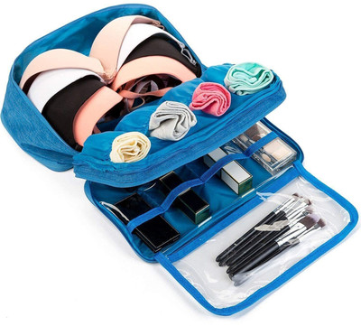 SHUANG YOU Undergarments Underwear Organizer Waterproof Travel Packing Toiletry Makeup Bag Travel Toiletry Kit(Blue)