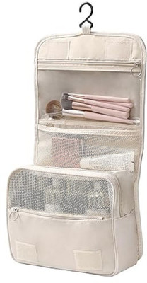 AORDEY oiletry Kit Cosmetic Makeup Pouch Organizer Foldable Multifunction Bag Travel Toiletry Kit(Beige)