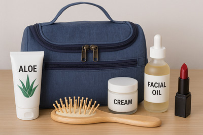 ZEVORA Toiletry Bag Hanging Dopp Kit Travel Organizer Pouch for Shaving, Cosmetic Travel Toiletry Kit(Blue)