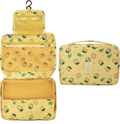 HOUSE OF QUIRK Hanging Travel Toiletry Bag Cosmetic Makeup Bag Organizer -55X27X9 Cm Travel Toiletry Kit(Yellow)