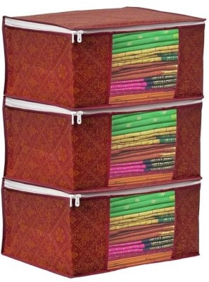 Kienlix Saree Covers for Storage With Moisture & Dust Proof, Wardrobe Organiser Travel Toiletry Kit(Maroon)