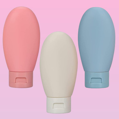 juggaris Three Units Flexible Portable Flasks for Hair Wash while Cream Travel Toiletry Kit(Multicolor)