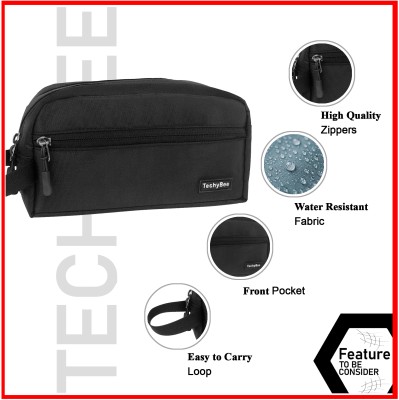 TechyBee Unisex Shaving Kit Bag: The Ideal Travel Grooming Solution Travel Toiletry Kit(Black)