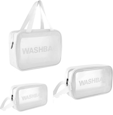 Aelisco Travel Toiletry, Makeup & Cosmetic Organizer Waterproof Stylish Washbag / Pouch Travel Toiletry Kit(White)