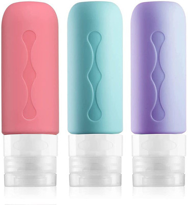 VASU Travel Refillable Bottle Container (Multi) - (90 ml x Pack of 3) Travel Toiletry Kit(Multicolor)